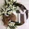 13.8" Easter Handmade Garland with Cross Natural Burlap Rustic Grapevine